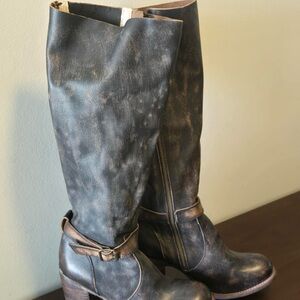 Leather Upper Knee-High Boots